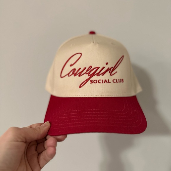 Accessories - Cowgirl Social Club Red and Cream Cap